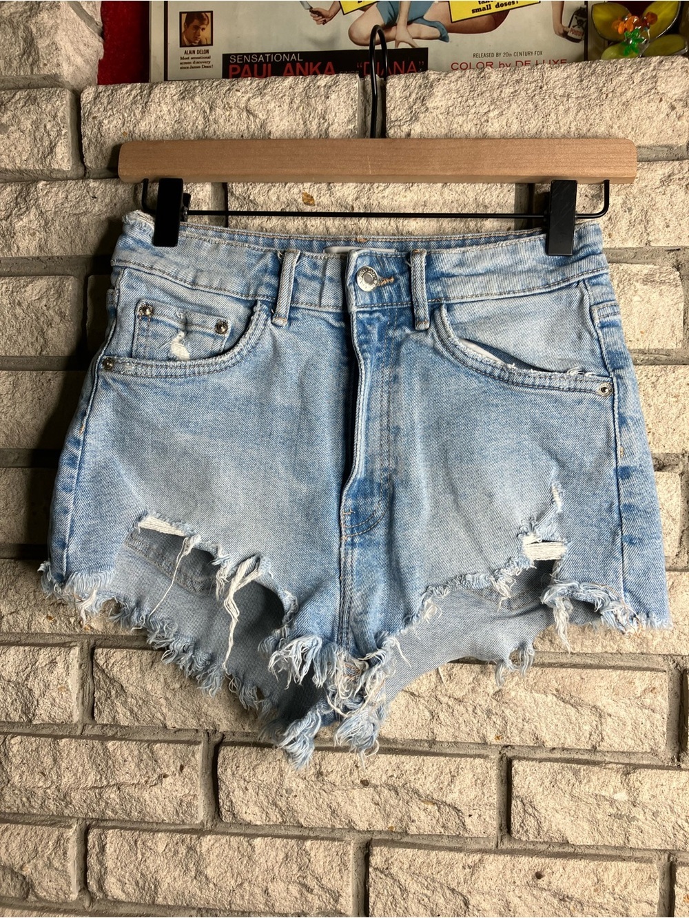 Zara High Rise Denim Short Shorts
